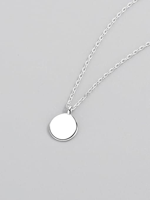 platinum 925 Sterling Silver Geometric Minimalist Necklace