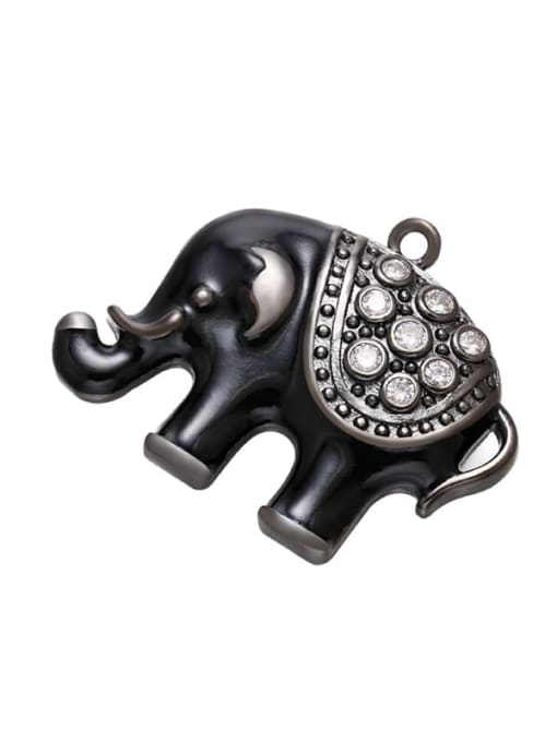 Gun black oil drop Brass Micro-Set Oil Drop Elephant Pendant