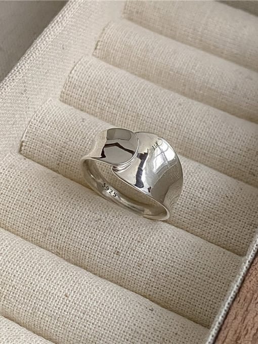 Irregular smooth ring 925 Sterling Silver Geometric Trend Band Ring