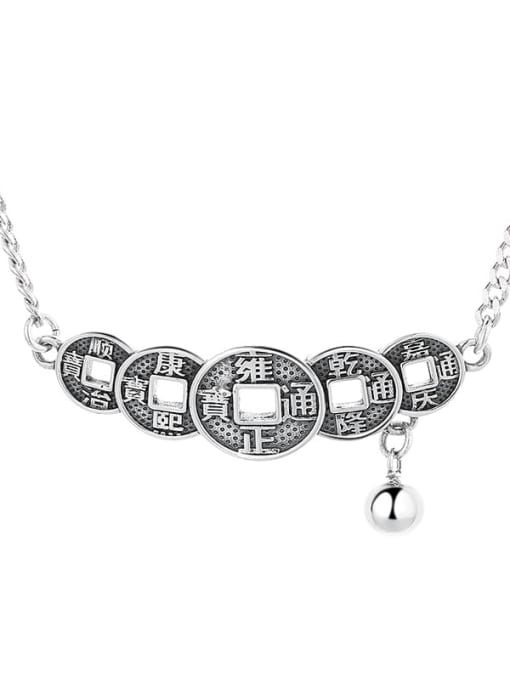 357L10.75 925 Sterling Silver Round Vintage Necklace