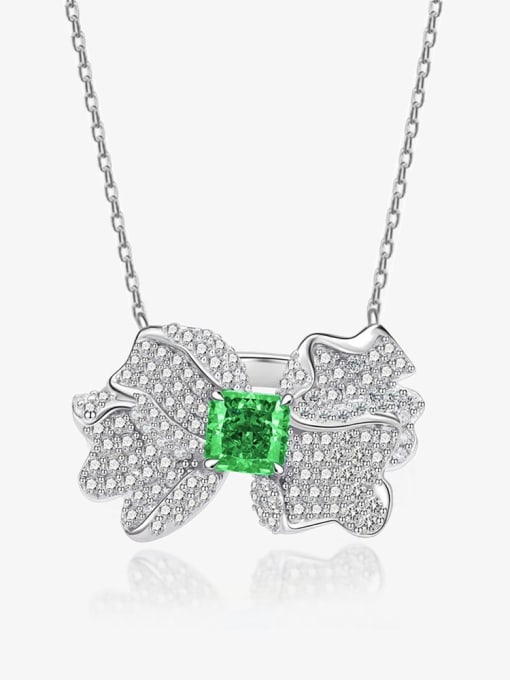 Light green 66 necklace 925 Sterling Silver Cubic Zirconia Butterfly Luxury Necklace