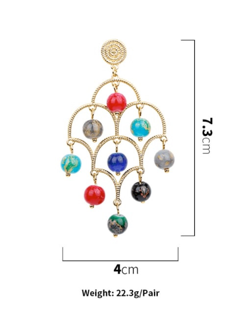 JMI Alloy Bead Multi Color Geometric Ethnic Pure handmade Weave Earring 3