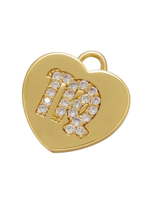 Golden Virgo Micro-set heart-shaped pie zodiac inlaid jewelry accessories