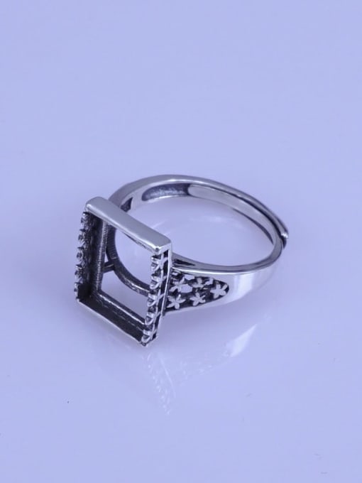 Supply 925 Sterling Silver Rectangle Ring Setting Stone size: 9*12mm 1