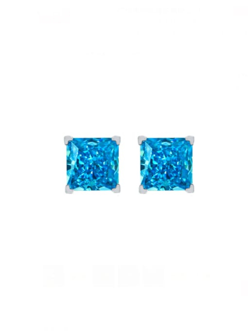 A&T Jewelry 925 Sterling Silver High Carbon Diamond Geometric Luxury Stud Earring 4