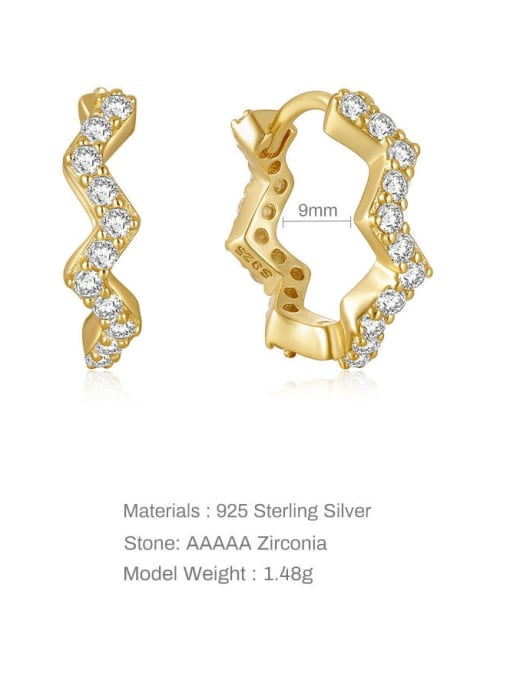 YUANFAN 925 Sterling Silver Geometric Stud Earring 2
