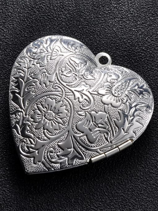 silvery Copper Heart Charm Height : 39.8mm , Width: 42.3 mm