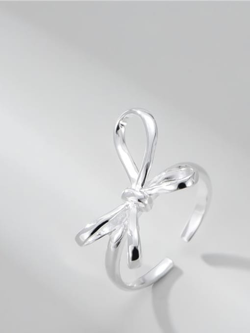 Bow Ring 925 Sterling Silver Bowknot Minimalist Band Ring