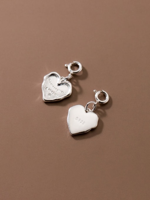 FAN 925 Sterling Silver Heart Cute Bails