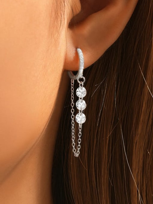 YUANFAN 925 Sterling Silver Geometric Minimalist Threader Earring 1