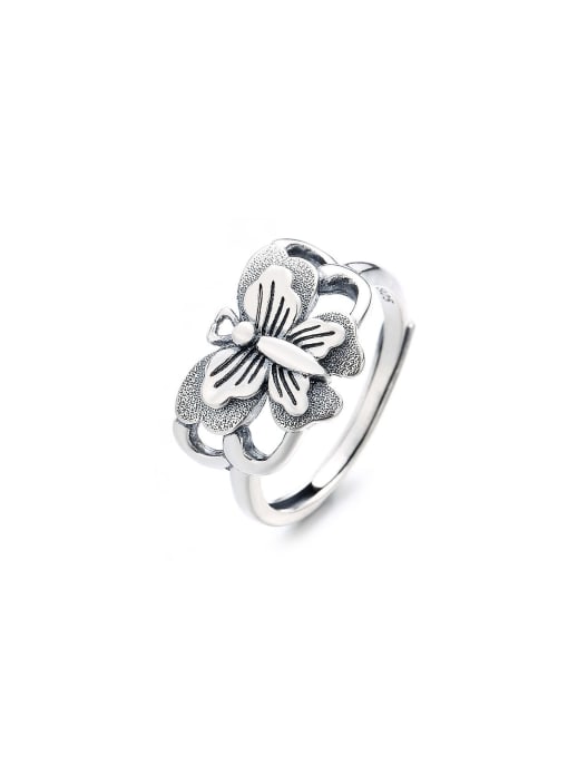 TAIS 925 Sterling Silver Butterfly Vintage Band Ring 0