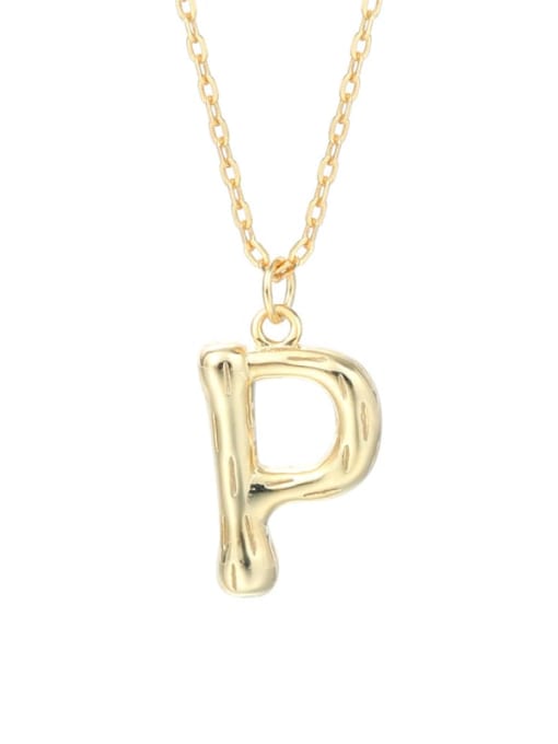 A2041 Letter P 925 Sterling Silver Letter Minimalist Necklace