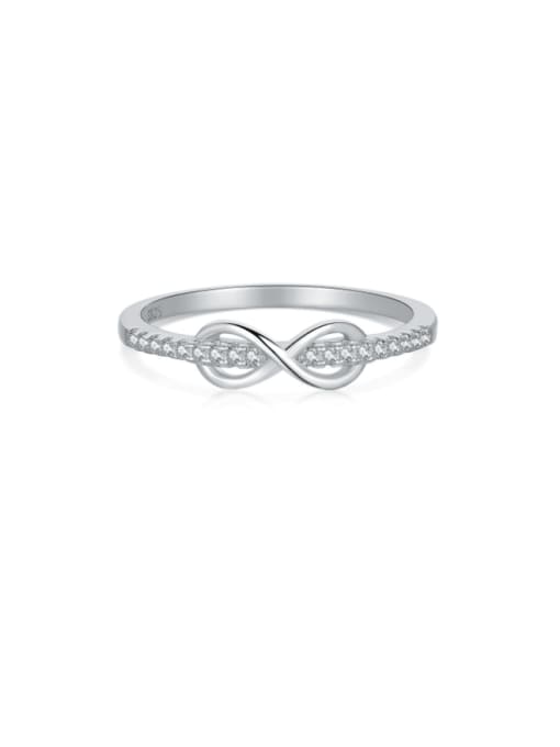 STL-Silver Jewelry 925 Sterling Silver Cubic Zirconia Geometric Dainty Band Ring 0