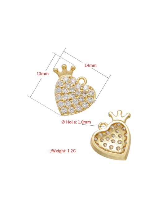 KOKO Brass Microset Zircon Heart Crown Heart Pendant 1