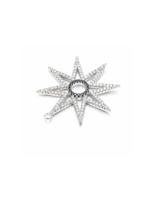 Platinum Copper Big Star Jewelry Accessories Micro-set Pendant 35mm*37mm