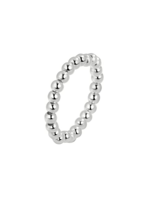 PNJ-Silver 925 Sterling Silver Bead Geometric Minimalist Bead Ring