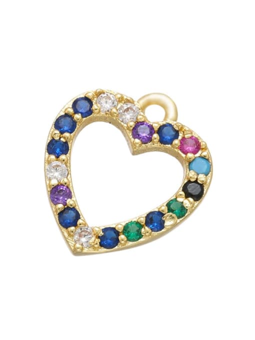 Gold colored diamond Brass Fancy Colored Diamond Heart Pendant