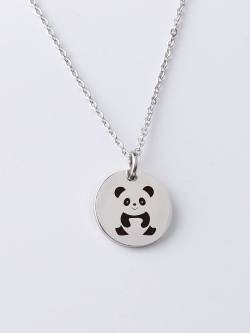 Steel yp001 120 20mm Stainless Steel Circle Cute Animal Pendant Necklace