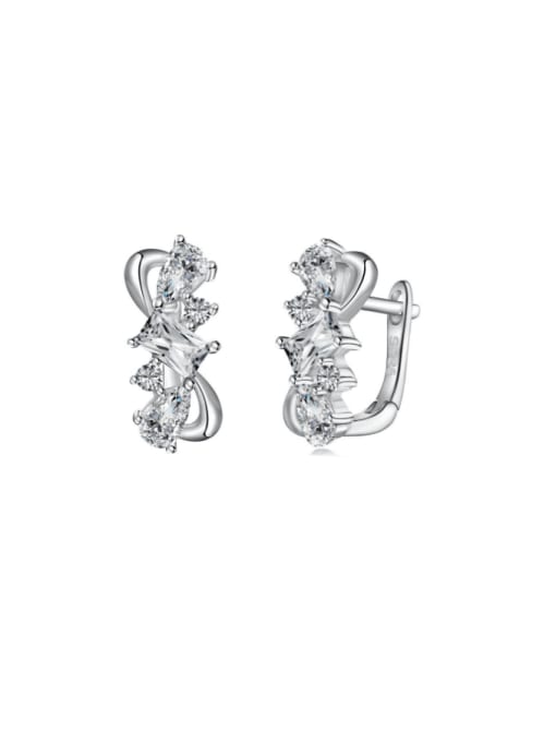STL-Silver Jewelry 925 Sterling Silver Cubic Zirconia Geometric Classic Stud Earring 3