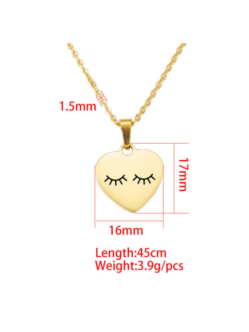 MEN PO Stainless steel Letter Heart Trend Necklace 2