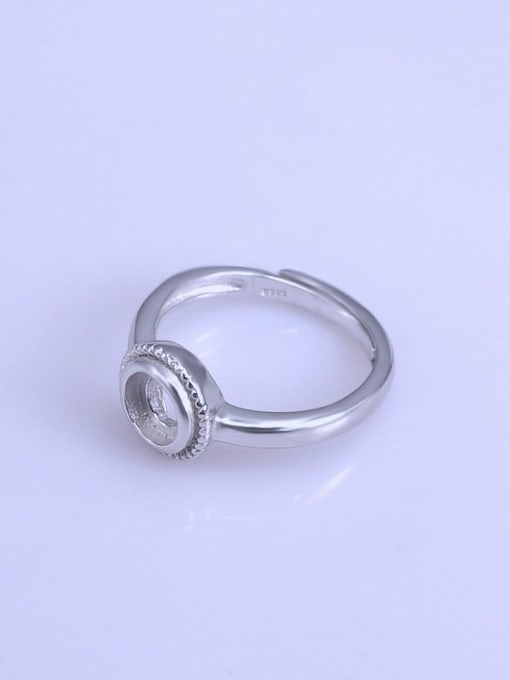 Supply 925 Sterling Silver 18K White Gold Plated Round Ring Setting Stone size: 6*6mm 1