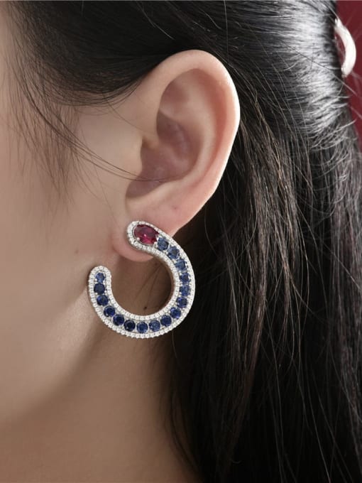 A&T Jewelry 925 Sterling Silver High Carbon Diamond Geometric Dainty Stud Earring 1