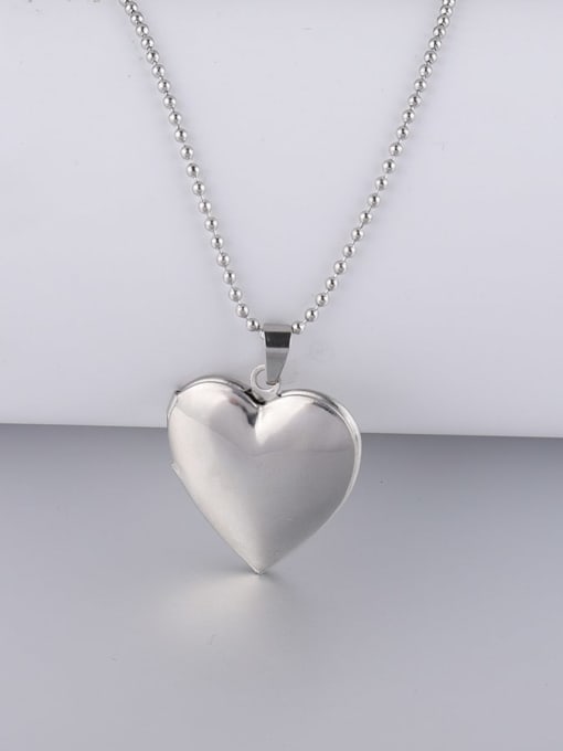 Xh001 smooth peach heart Stainless steel bead chain love pattern round shell book oval pendant necklace