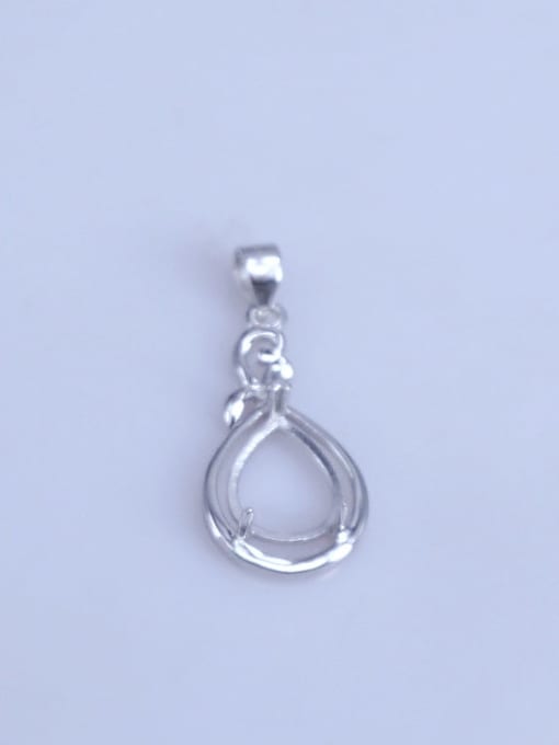Supply 925 Sterling Silver Rhodium Plated Water Drop Pendant Setting Stone size: 9*11mm 0