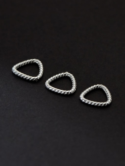 FAN S925 Silver Triangular Twist Wreath Connecting Buckle Closed Circle DIY 2