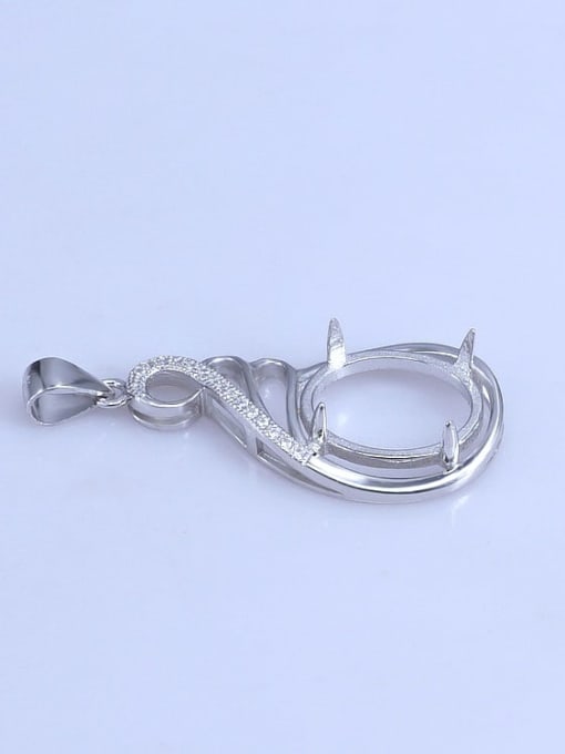 Supply 925 Sterling Silver Oval Pendant Setting Stone size:13*16mm 2