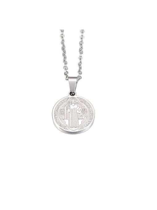 MEN PO Stainless steel Medallion Minimalist Necklace 0