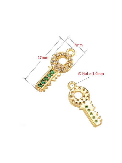 KOKO Copper Fancy Diamond Micro Setting Key Necklace Pendant 1
