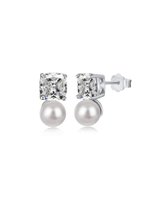 STL-Silver Jewelry 925 Sterling Silver Cubic Zirconia Geometric Cute Stud Earring 0