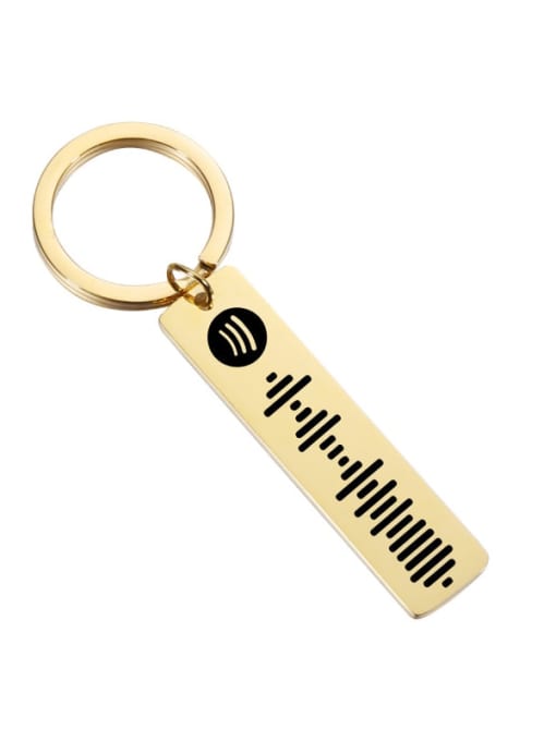 Gold number pattern please note Stainless Steel Music Scan Code Key Chain