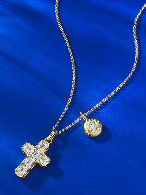 M&J 925 Sterling Silver Cubic Zirconia Cross Dainty Regligious Necklace 2