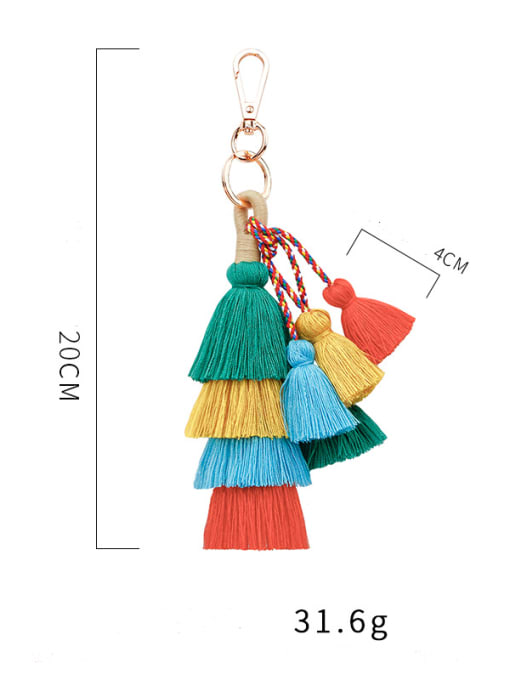 JMI Alloy Cotton Rope Tassel Bohemia Hand-Woven Bag Pendant 2