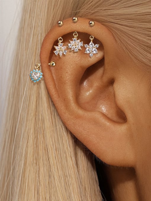 YUANFAN 925 Sterling Silver Cubic Zirconia Flower Minimalist Single Earring 1