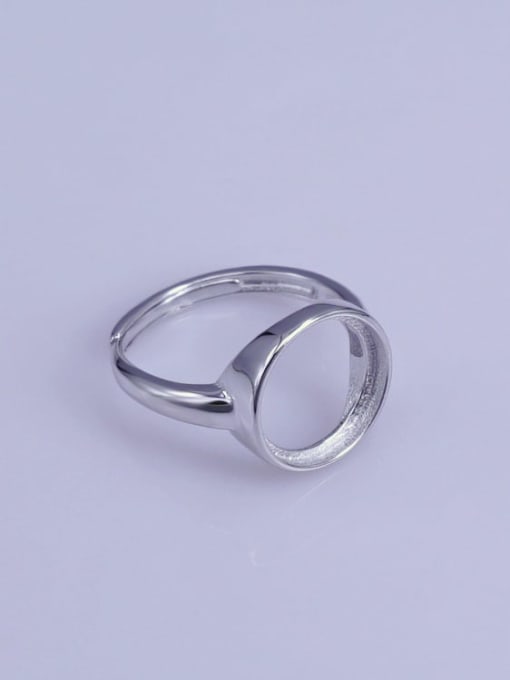 Supply 925 Sterling Silver 18K White Gold Plated Round Ring Setting Stone size: 12*12mm 1