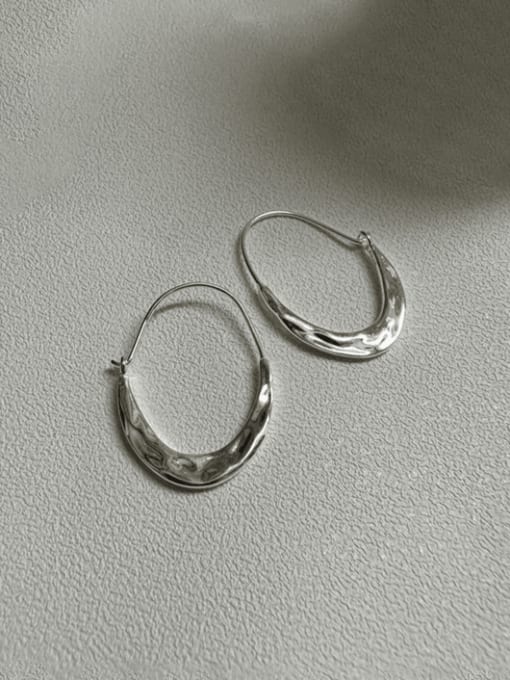 Texture ear buckle 925 Sterling Silver Geometric Minimalist Hook Earring