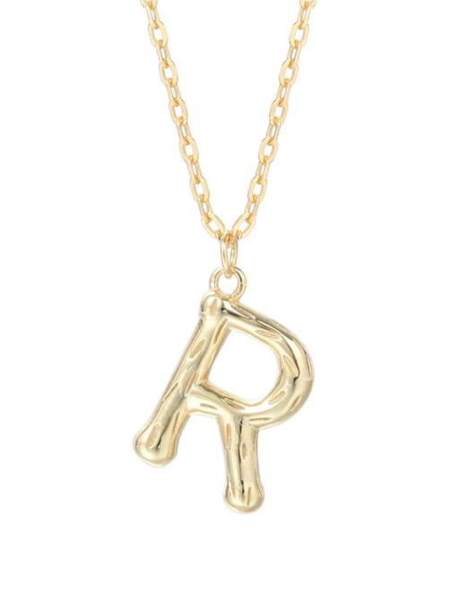 A2041 Letter R 925 Sterling Silver Letter Minimalist Necklace