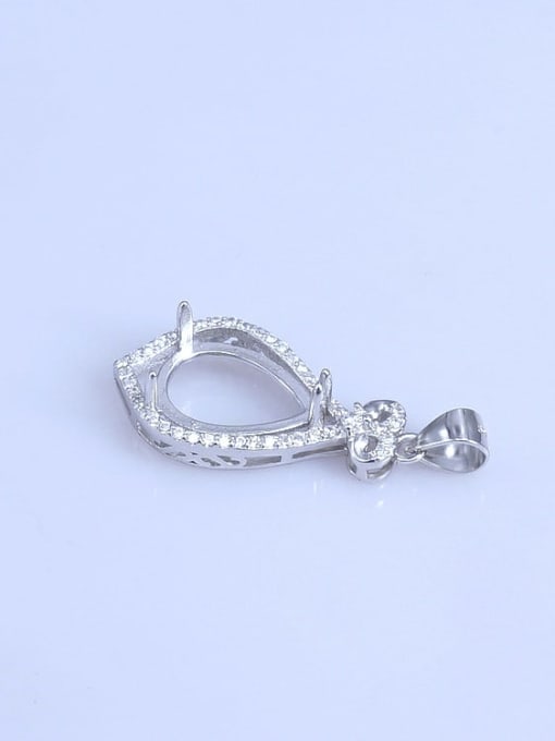 Supply 925 Sterling Silver Rhodium Plated Water Drop Pendant Setting Stone size: 10*14mm 1