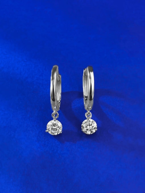 M&J 925 Sterling Silver Cubic Zirconia Geometric Minimalist Huggie Earring