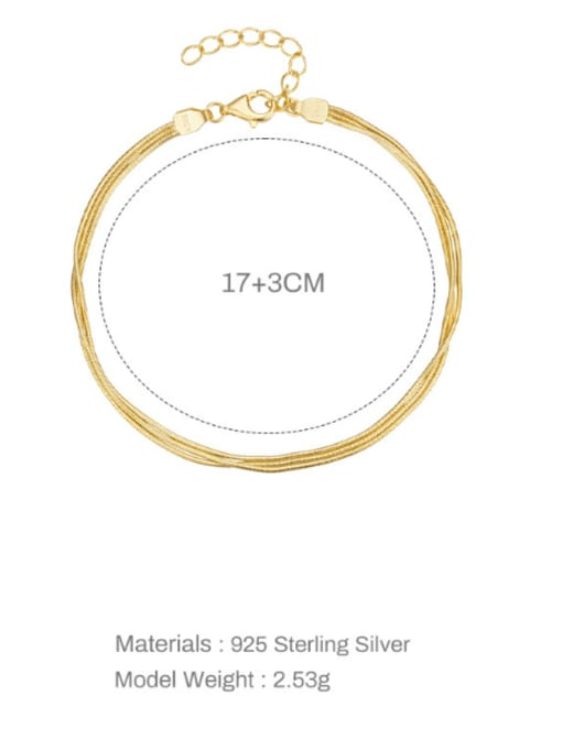 YUANFAN 925 Sterling Silver Snake Minimalist Strand Bracelet 3
