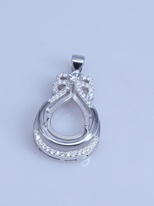 Supply 925 Sterling Silver Water Drop Pendant Setting Stone size: 10*14mm