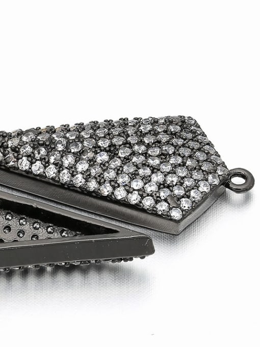 Gun black Brass Rectangular Micro-Set Jewelry Accessories