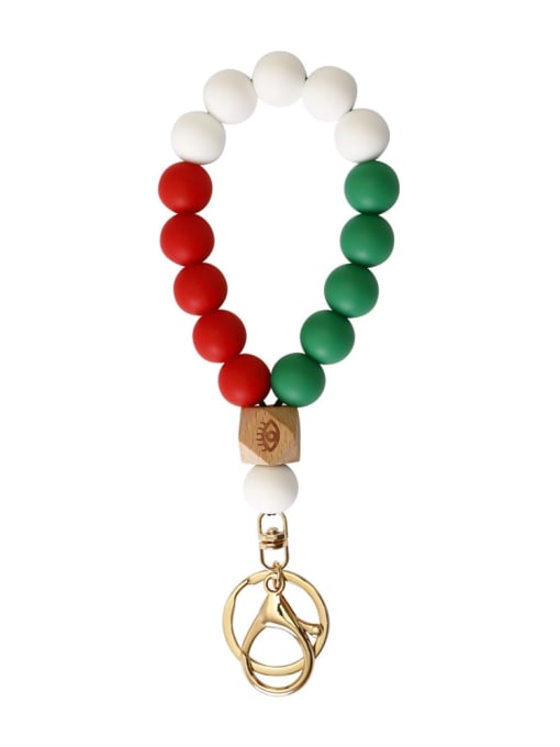 JMI Silicone Beads + Skull / leopard Beech Bracelet /Key Chain 0