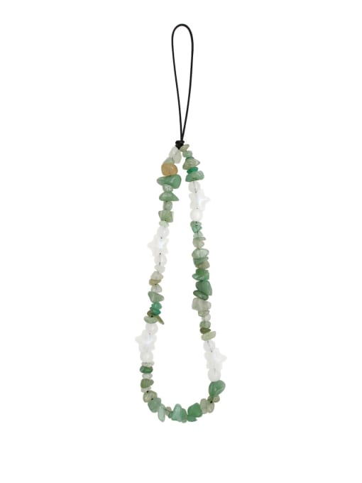 P68025 Mint Green Natural Stone Handmade Beaded Phone Charm Mobile Accessories