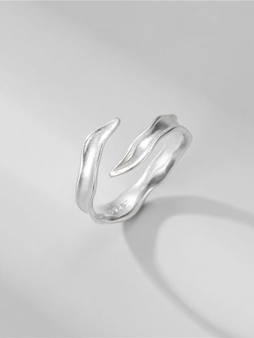 Wave open ring 925 Sterling Silver Irregular Minimalist Band Ring