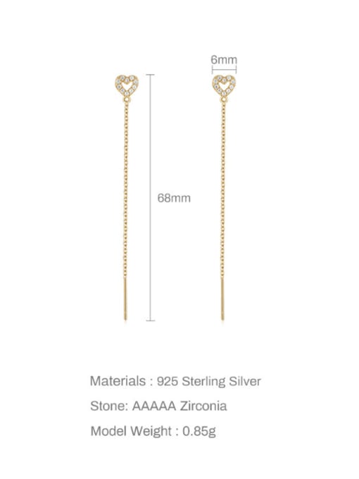 Gold 3 925 Sterling Silver Tassel Minimalist Threader Earring