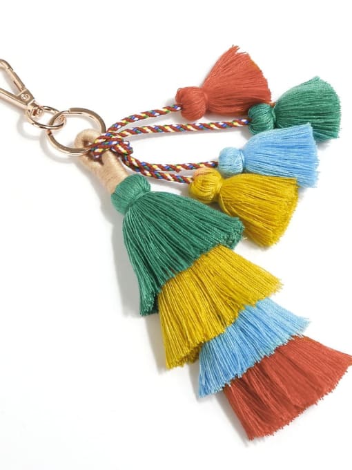 K68105 Alloy Cotton Rope Tassel Bohemia Hand-Woven Bag Pendant